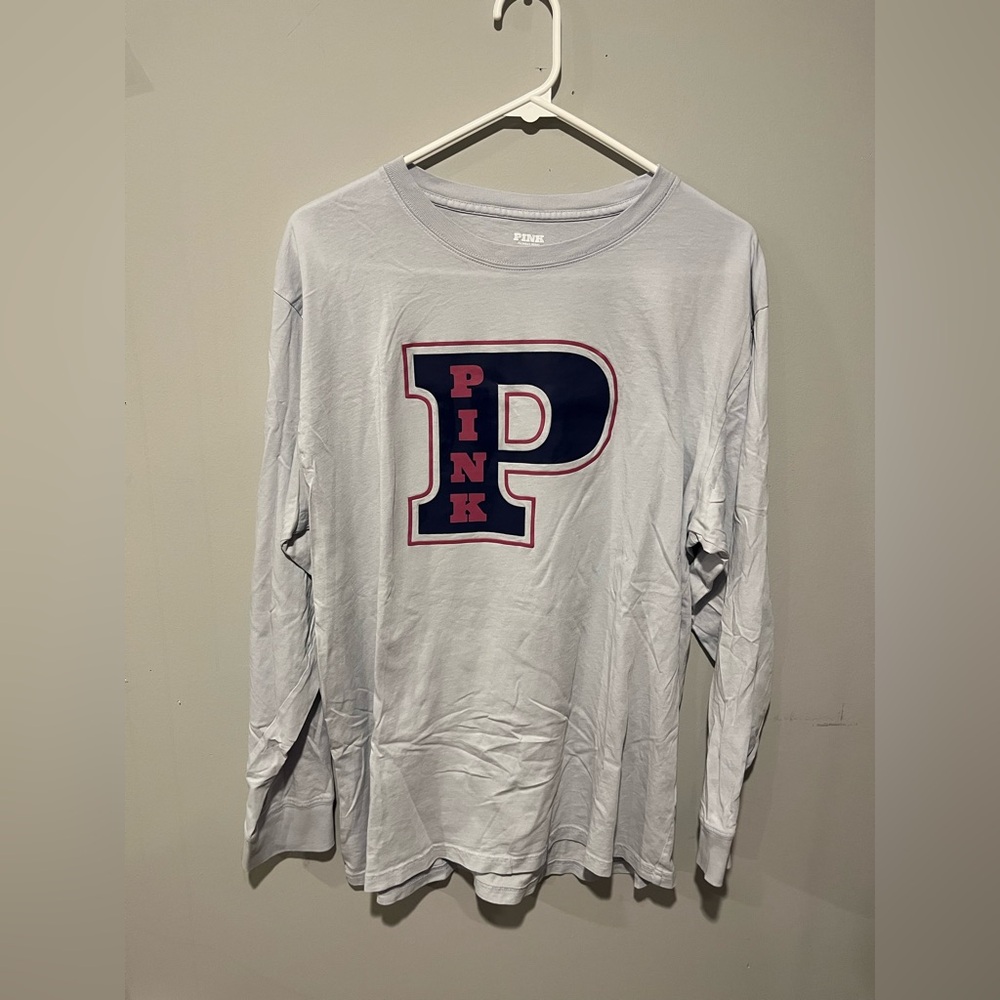 PINK Victoria's Secret light blue long sleeve tee